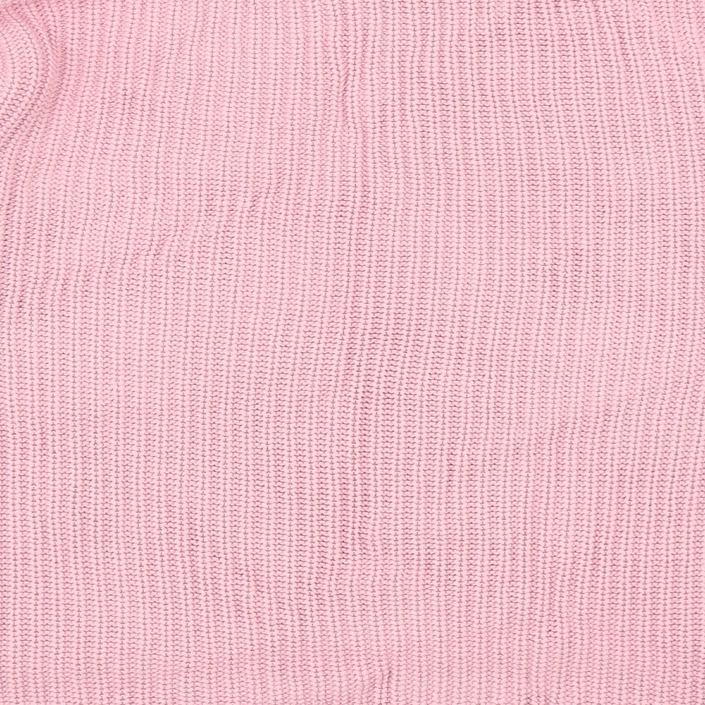 Marks and Spencer Womens Pink Boat Neck Cotton Pullover Jumper Size L