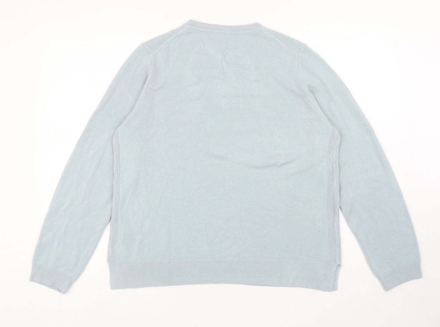 Marks and Spencer Womens Blue Round Neck Acrylic Pullover Jumper Size 16