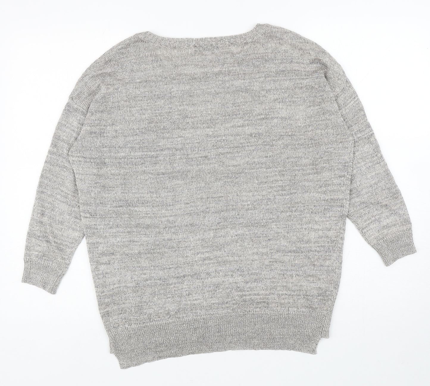 Matalan Womens Silver Round Neck Viscose Pullover Jumper Size 10