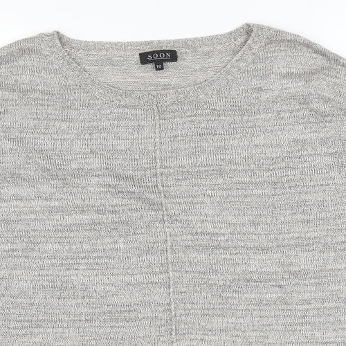 Matalan Womens Silver Round Neck Viscose Pullover Jumper Size 10