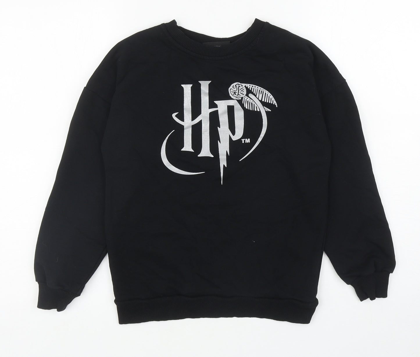George Girls Black Cotton Pullover Sweatshirt Size 10-11 Years Pullover - Harry Potter