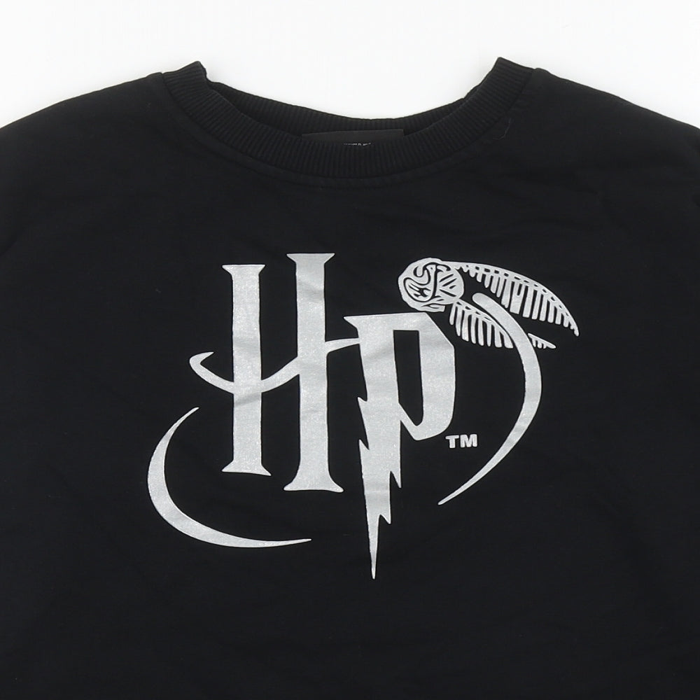 George Girls Black Cotton Pullover Sweatshirt Size 10-11 Years Pullover - Harry Potter