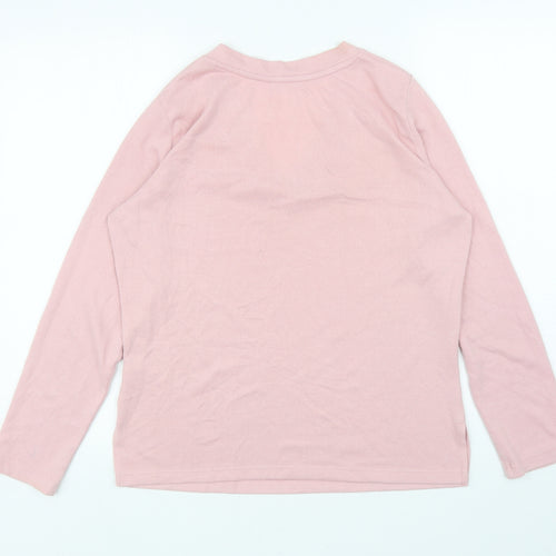 George Womens Pink V-Neck Polyester Pullover Jumper Size 8 - Heart