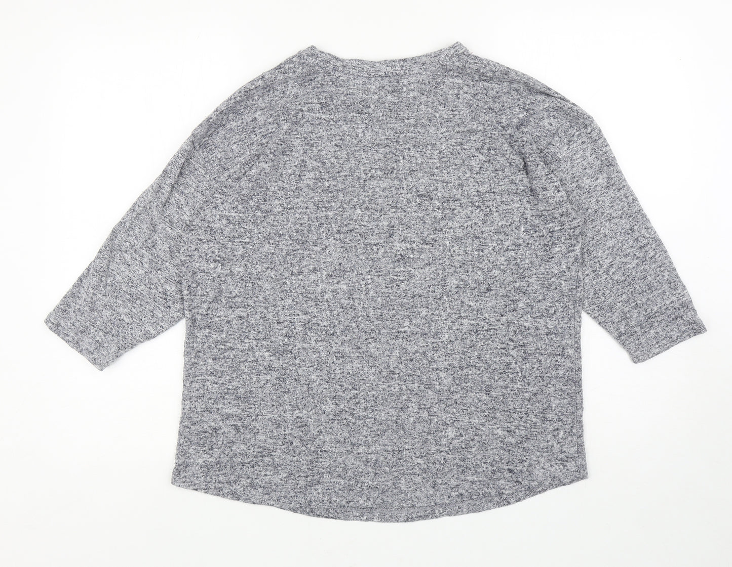 TU Womens Grey Crew Neck Viscose Pullover Jumper Size 14 - Butterfly