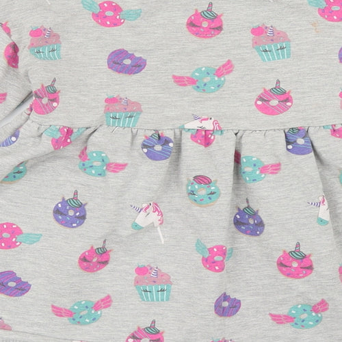 Blue Zoo Baby Grey Geometric Cotton Jacket Dress Size 12-18 Months Crew Neck Pullover - Unicorn Cakes