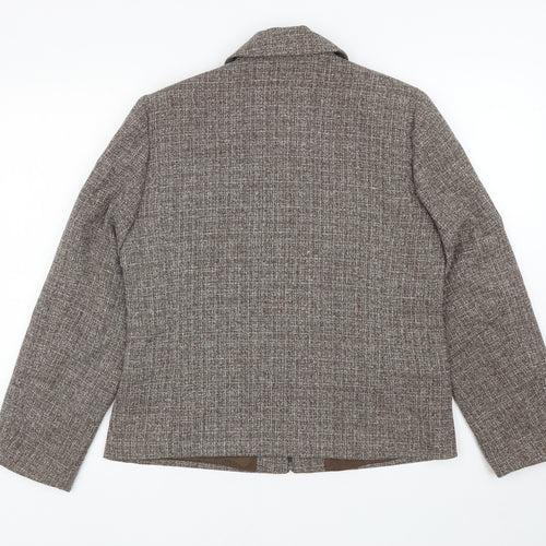 EWM Womens Brown Jacket Blazer Size 12 Zip