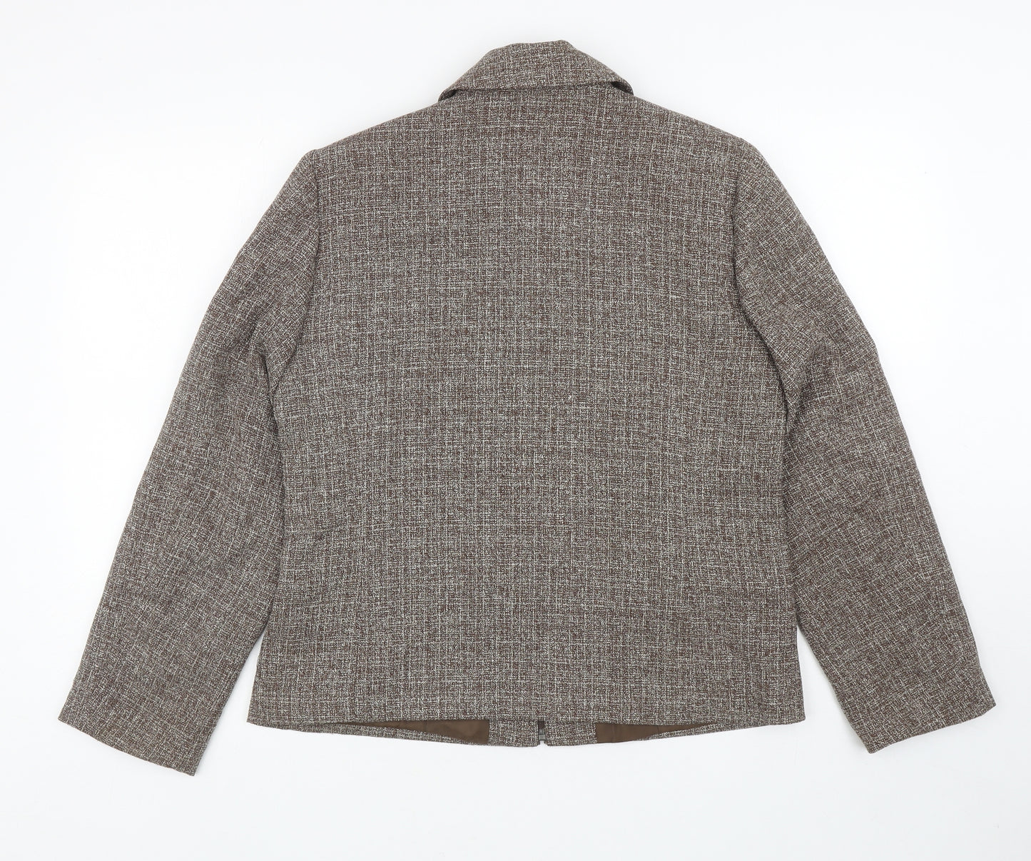 EWM Womens Brown Jacket Blazer Size 12 Zip