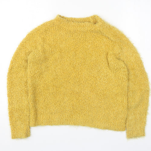 Amara Reya Womens Yellow Polyester Pullover Sweatshirt Size 12 Pullover