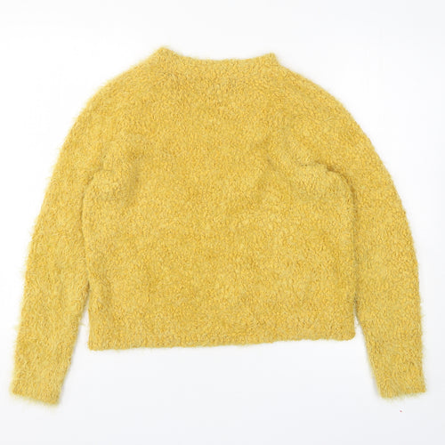 Amara Reya Womens Yellow Polyester Pullover Sweatshirt Size 12 Pullover