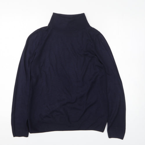 Marks and Spencer Womens Blue Roll Neck Acrylic Pullover Jumper Size 12