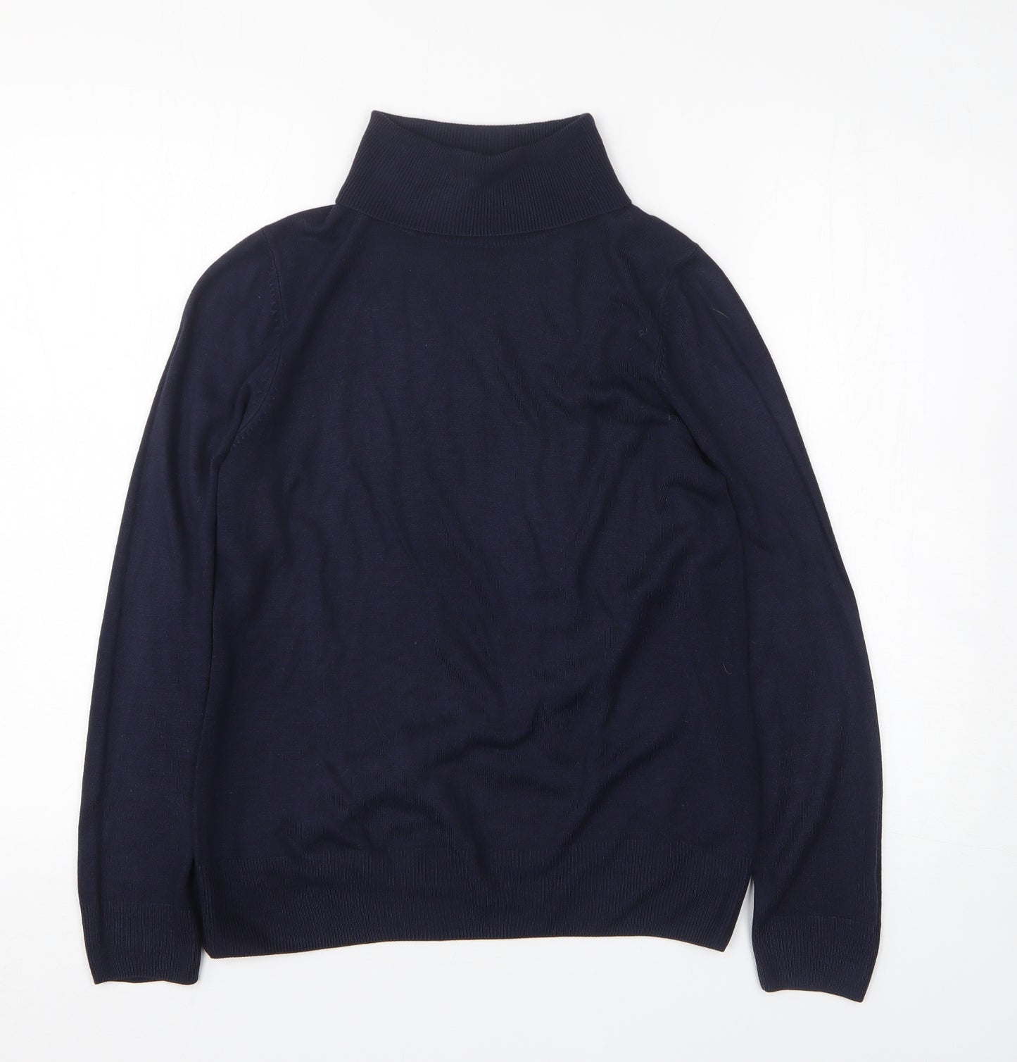 Marks and Spencer Womens Blue Roll Neck Acrylic Pullover Jumper Size 12