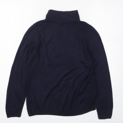 Marks and Spencer Womens Blue Roll Neck Acrylic Pullover Jumper Size 12