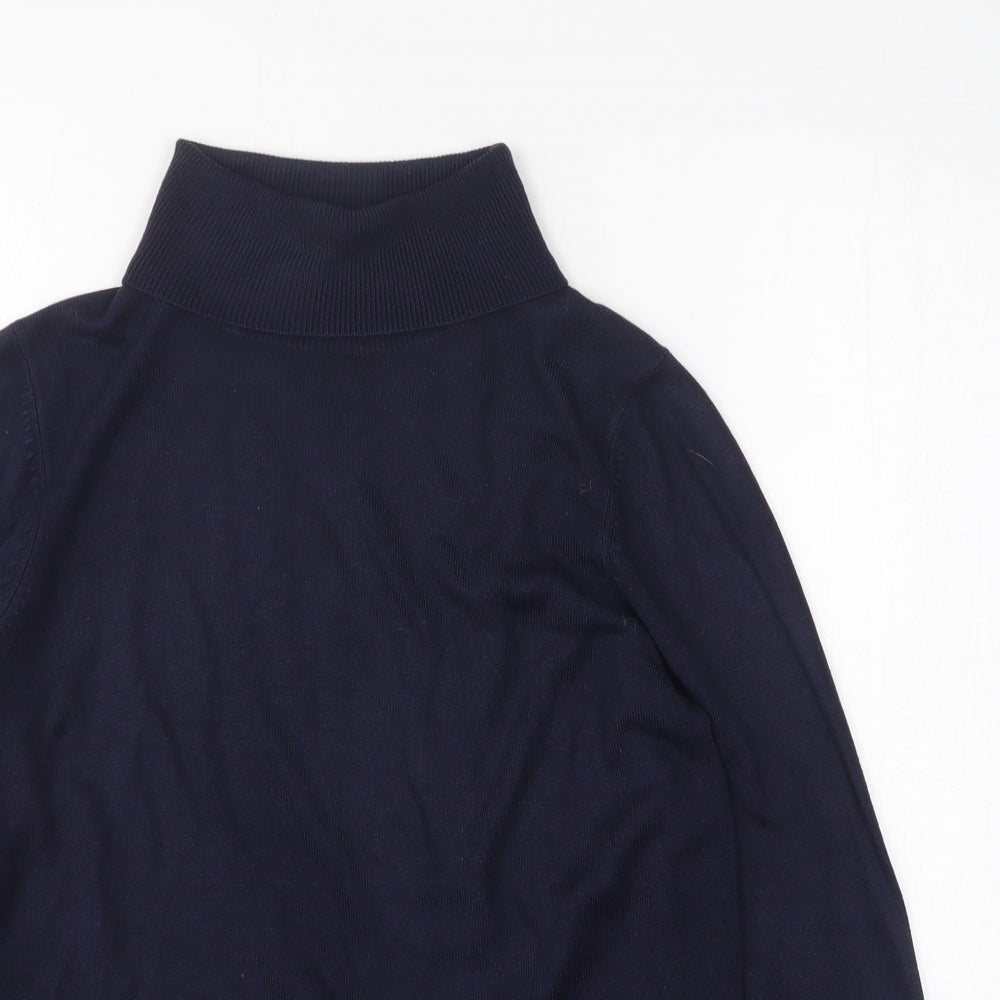 Marks and Spencer Womens Blue Roll Neck Acrylic Pullover Jumper Size 12
