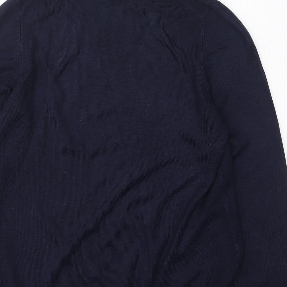 Marks and Spencer Womens Blue Roll Neck Acrylic Pullover Jumper Size 12