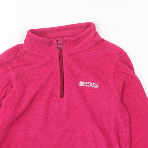 Regatta Girls Pink 100% Cotton Pullover Sweatshirt Size 7-8 Years Zip