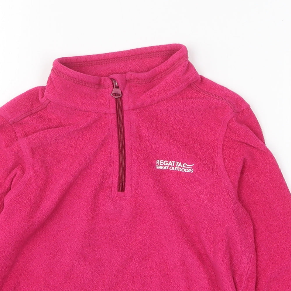 Regatta Girls Pink 100% Cotton Pullover Sweatshirt Size 7-8 Years Zip