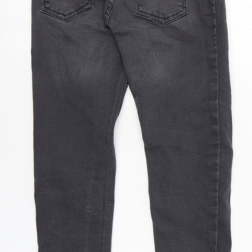 Denim & Co. Girls Black Cotton Skinny Jeans Size 8-9 Years Regular Zip