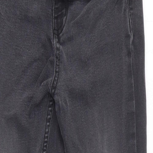 Denim & Co. Girls Black Cotton Skinny Jeans Size 8-9 Years Regular Zip