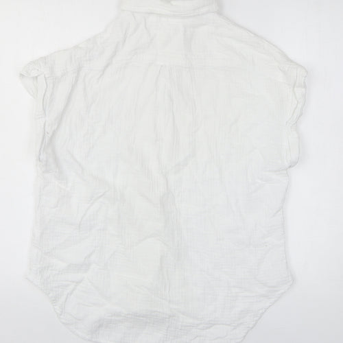 Just Living Mens White Cotton Button-Up Size S Collared Button