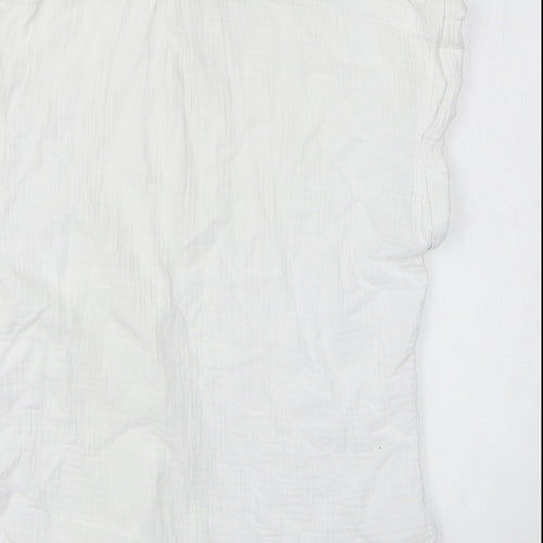 Just Living Mens White Cotton Button-Up Size S Collared Button