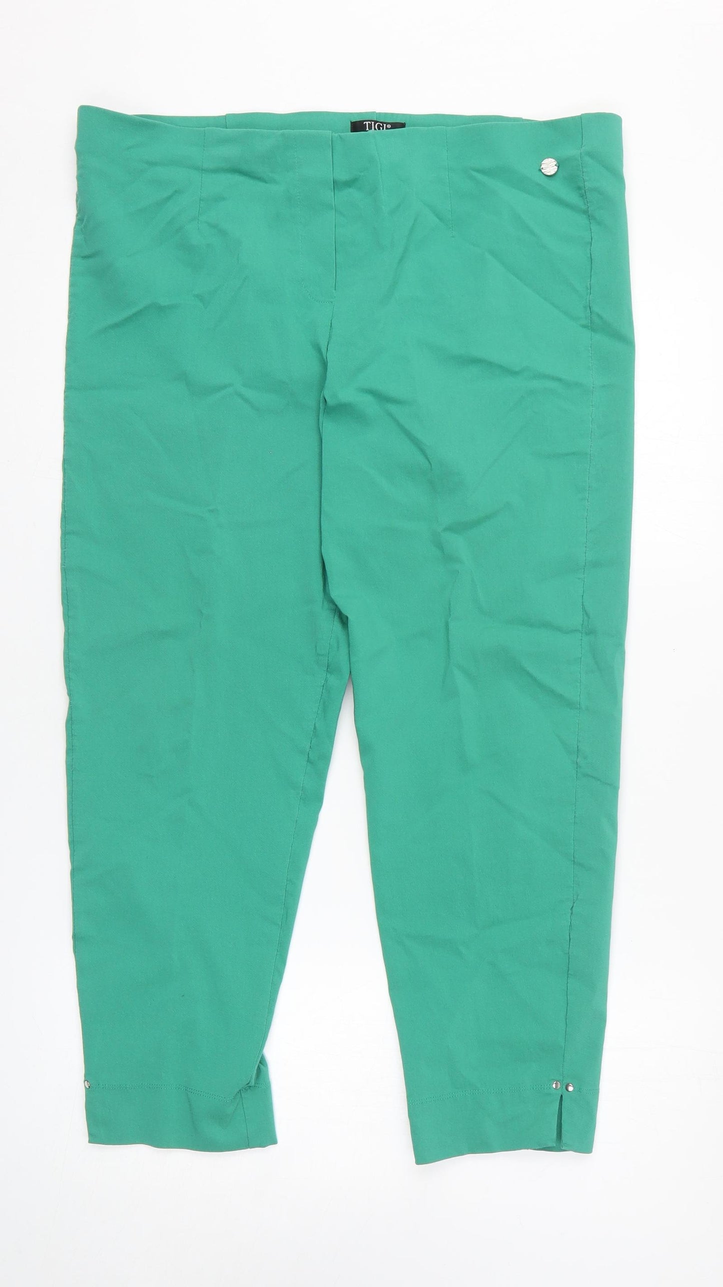 TIGI Womens Green Polyamide Trousers Size 18 L25 in Regular