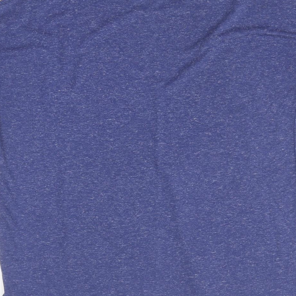 New Look Womens Blue 100% Cotton Basic T-Shirt Size 12 Round Neck - Cold Shoulder