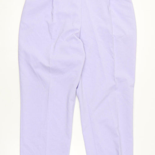 Marks and Spencer Womens Purple Polyester Trousers Size 16 L26 in Regular