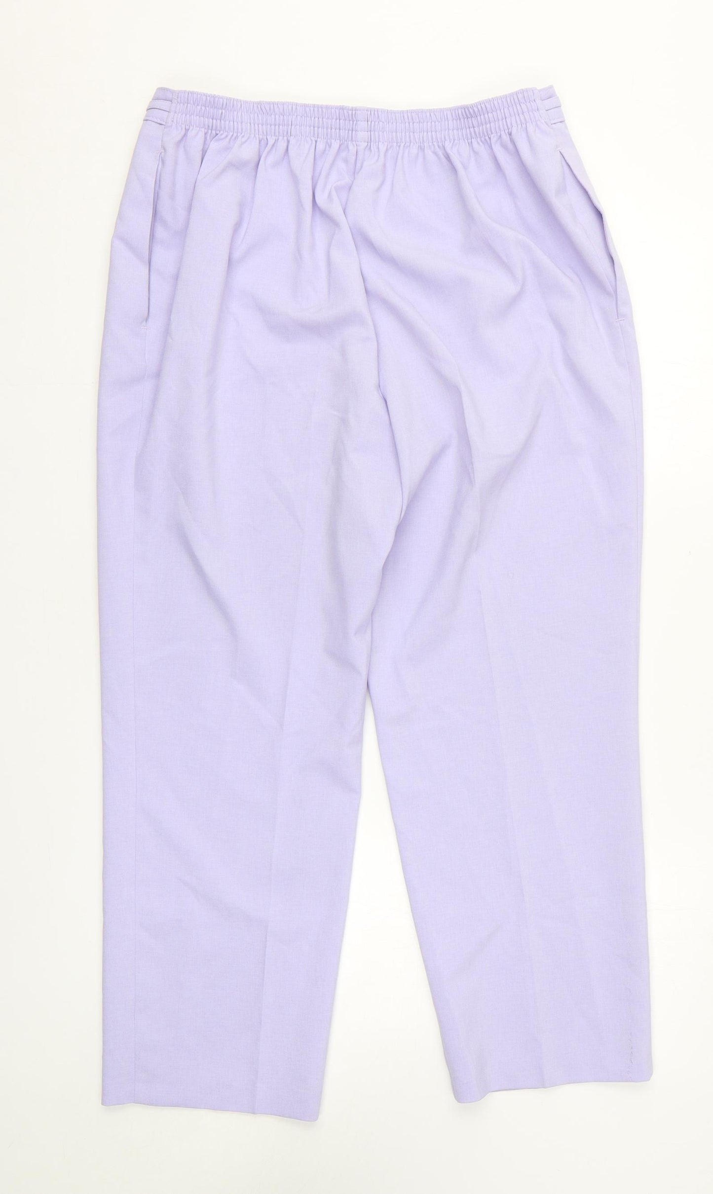 Marks and Spencer Womens Purple Polyester Trousers Size 16 L26 in Regular
