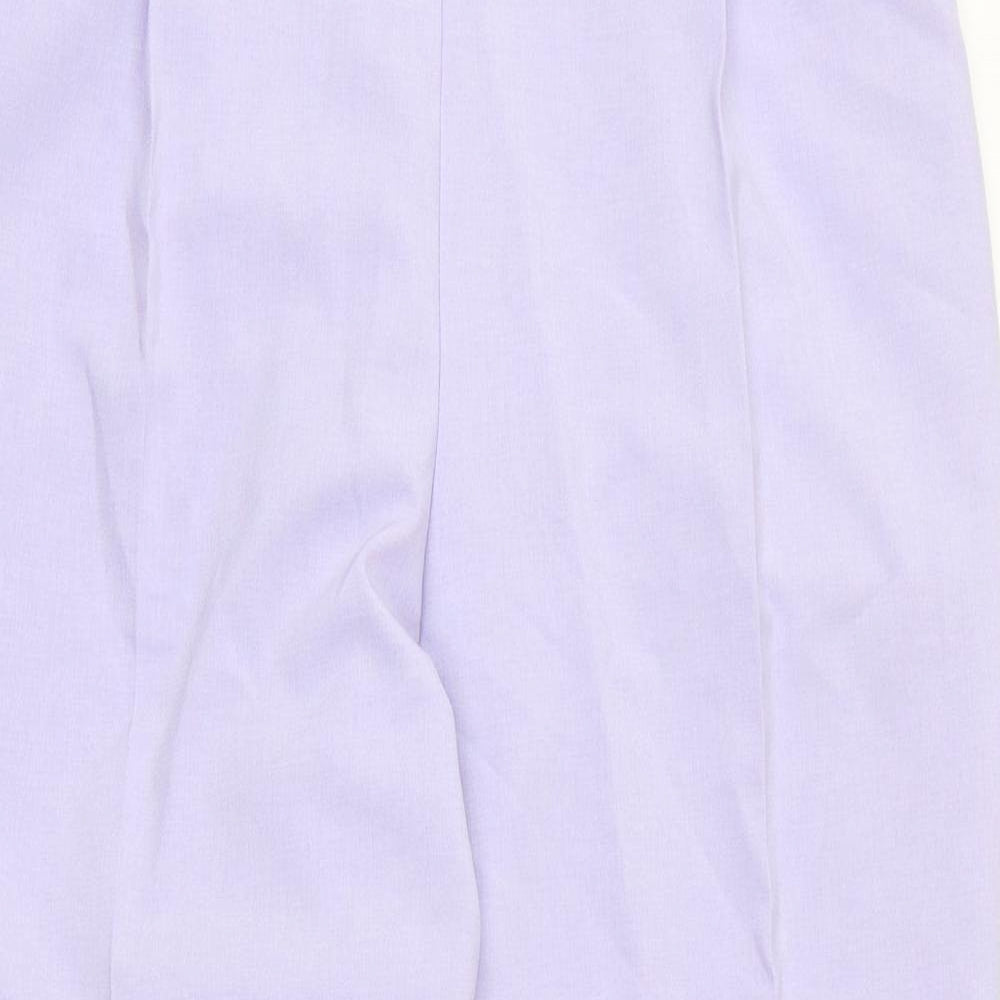 Marks and Spencer Womens Purple Polyester Trousers Size 16 L26 in Regular