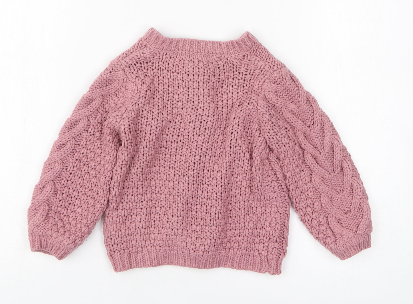 George Boys Pink Acrylic Cardigan Jumper Size 18-24 Months Button