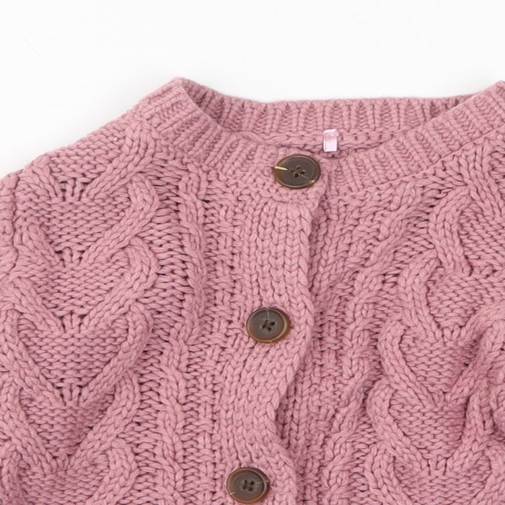 George Boys Pink Acrylic Cardigan Jumper Size 18-24 Months Button