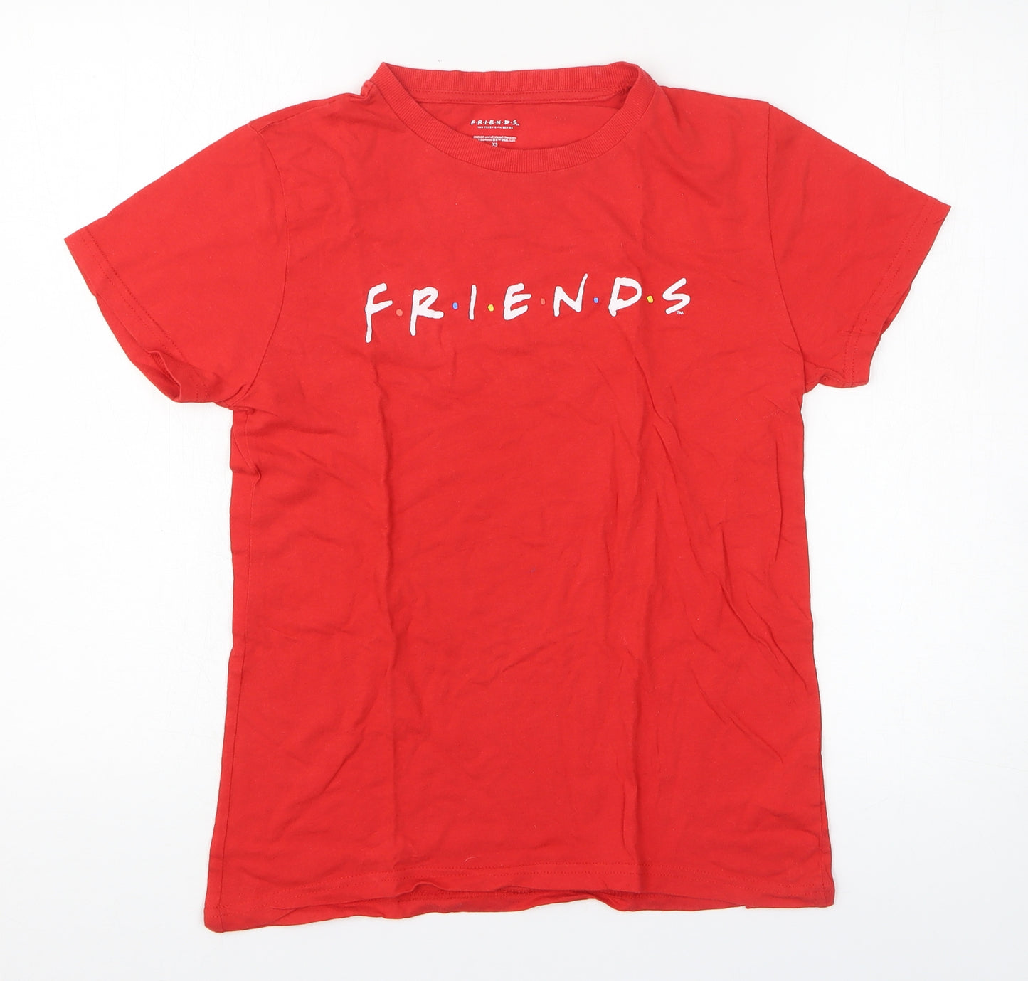 Primark Womens Red 100% Cotton Basic T-Shirt Size XS Round Neck - Friends