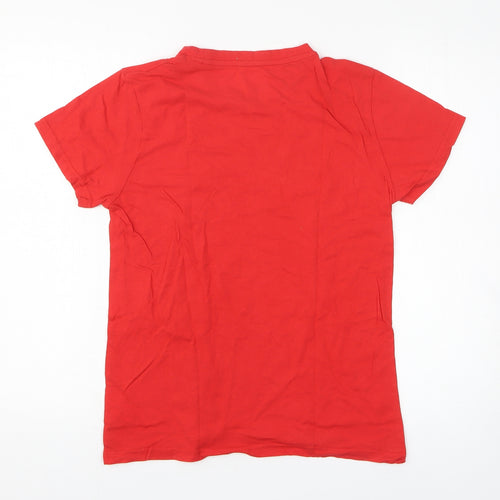 Primark Womens Red 100% Cotton Basic T-Shirt Size XS Round Neck - Friends