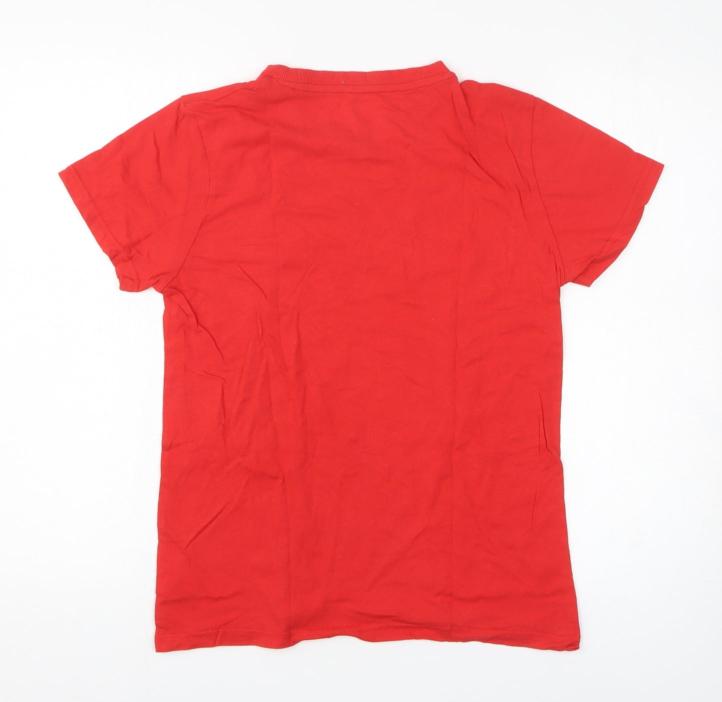 Primark Womens Red 100% Cotton Basic T-Shirt Size XS Round Neck - Friends