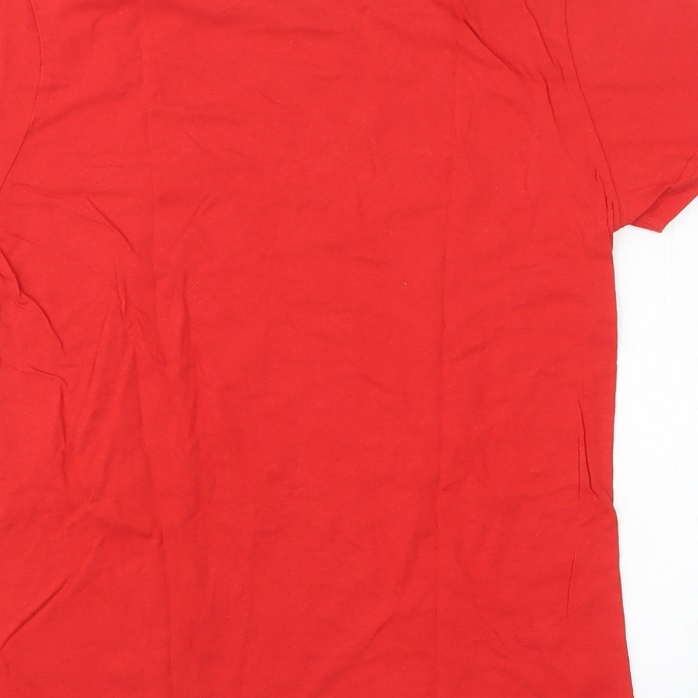 Primark Womens Red 100% Cotton Basic T-Shirt Size XS Round Neck - Friends