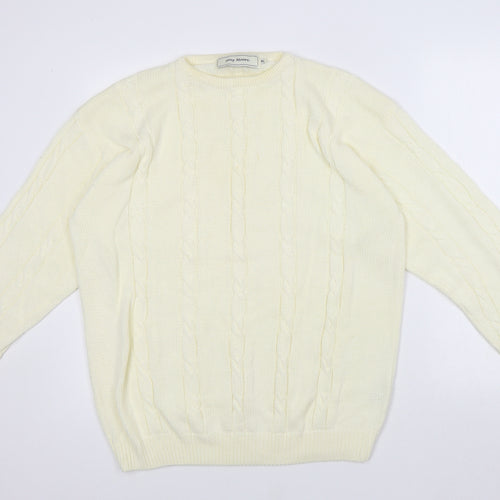 Amy Moore Womens Ivory Round Neck 100% Cotton Pullover Jumper Size XL - Seasonal