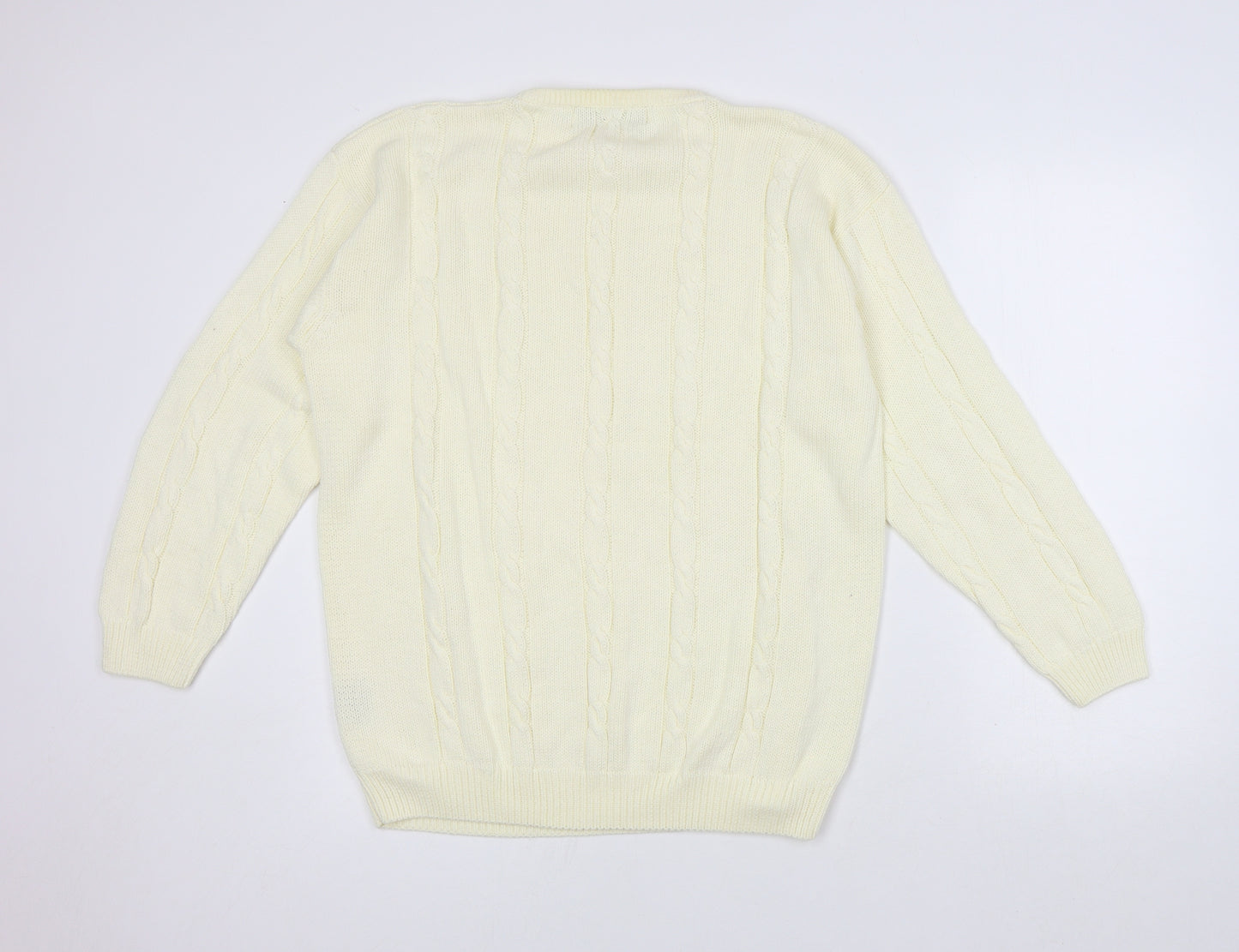 Amy Moore Womens Ivory Round Neck 100% Cotton Pullover Jumper Size XL - Seasonal