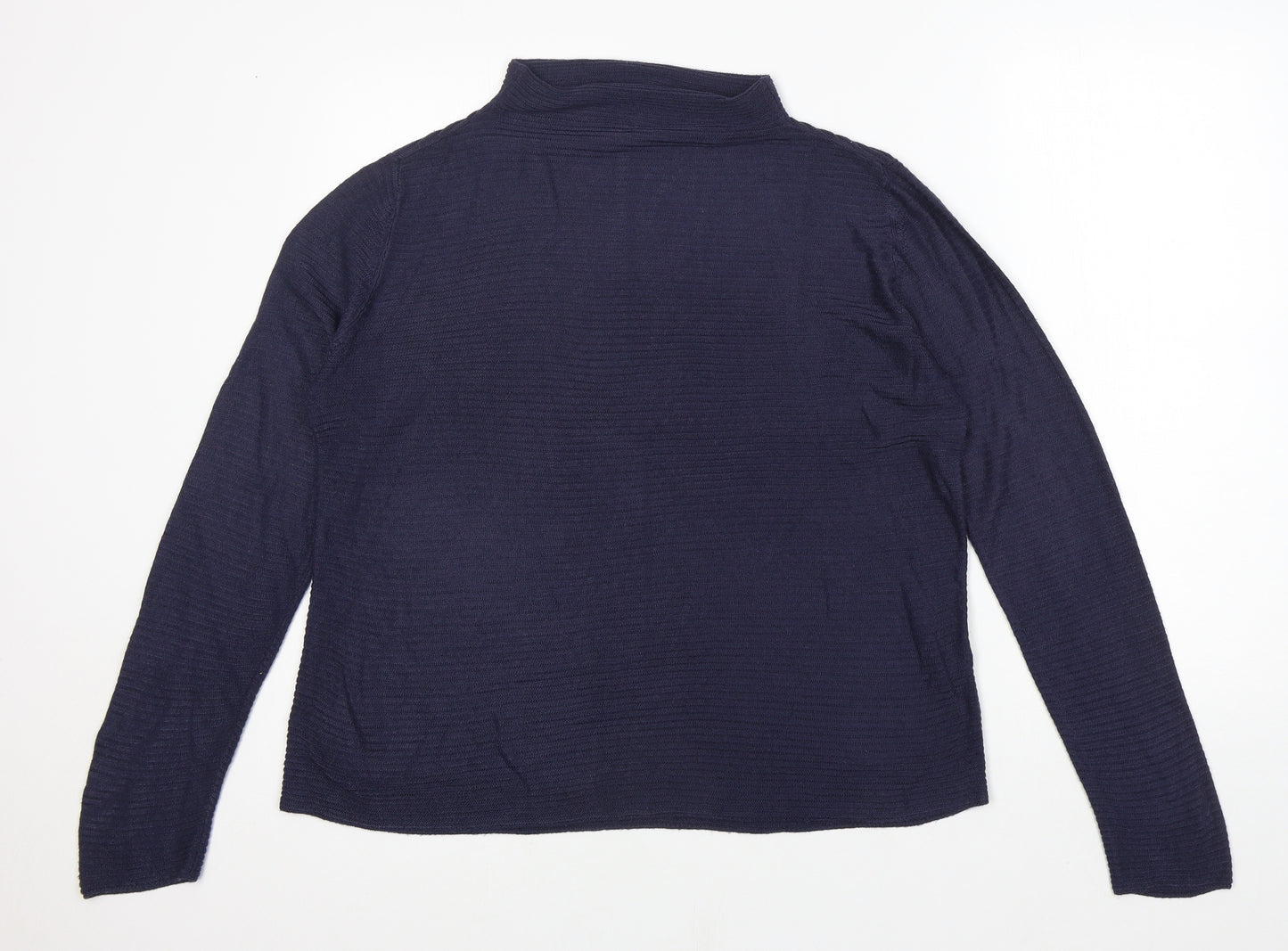 Jacqueline De Yong Womens Blue Roll Neck Acrylic Pullover Jumper Size M