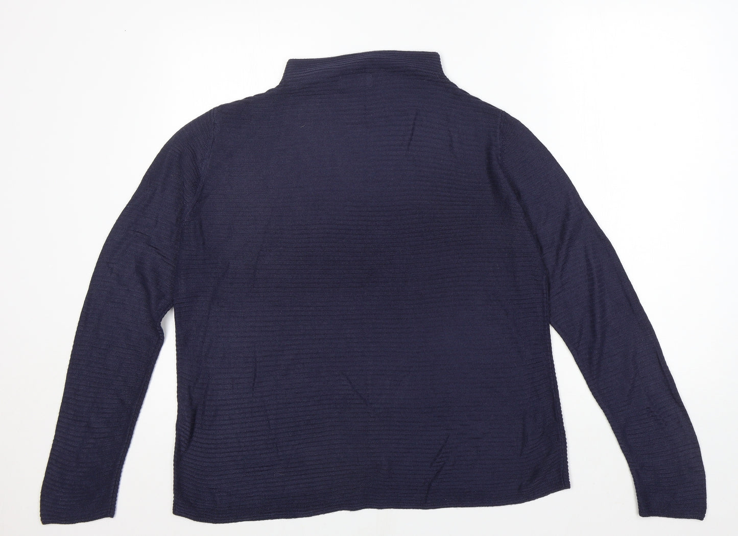 Jacqueline De Yong Womens Blue Roll Neck Acrylic Pullover Jumper Size M