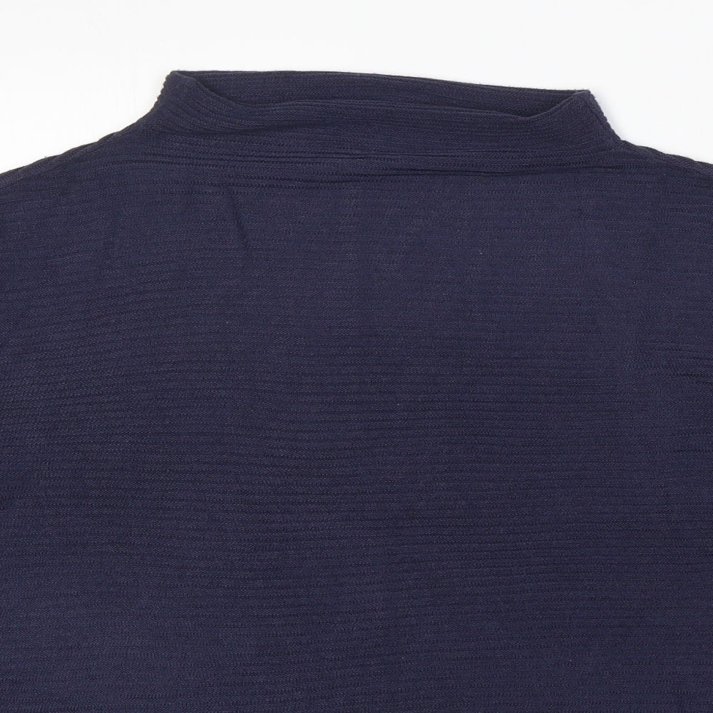Jacqueline De Yong Womens Blue Roll Neck Acrylic Pullover Jumper Size M