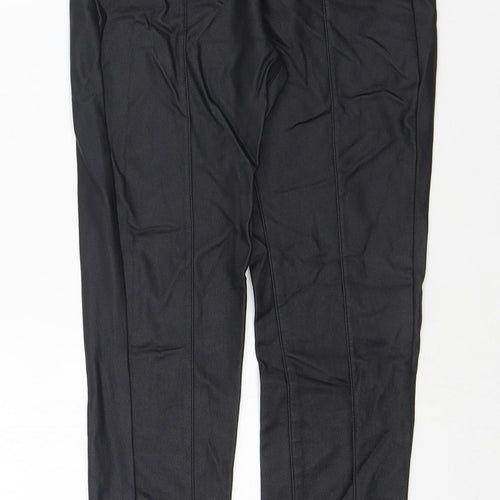 SheIn Womens Black Cotton Jegging Leggings Size 8 L26 in - Pleather. Wet Look