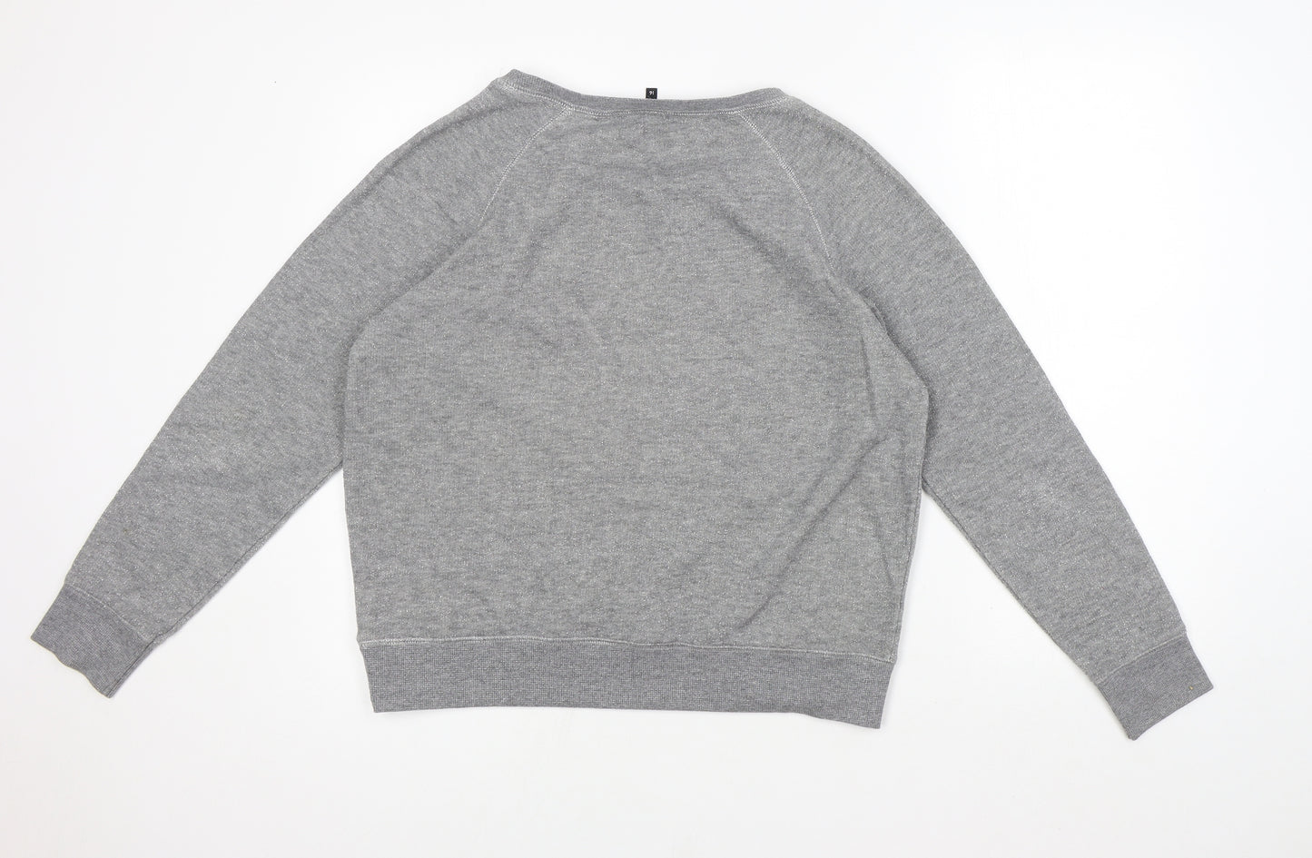 Papaya Womens Grey Round Neck Cotton Pullover Jumper Size 16 - Seasonal