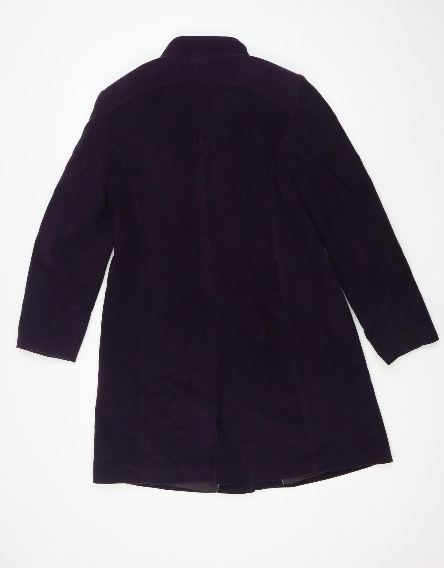 Laura Ashley Womens Purple Pea Coat Coat Size 12 Button