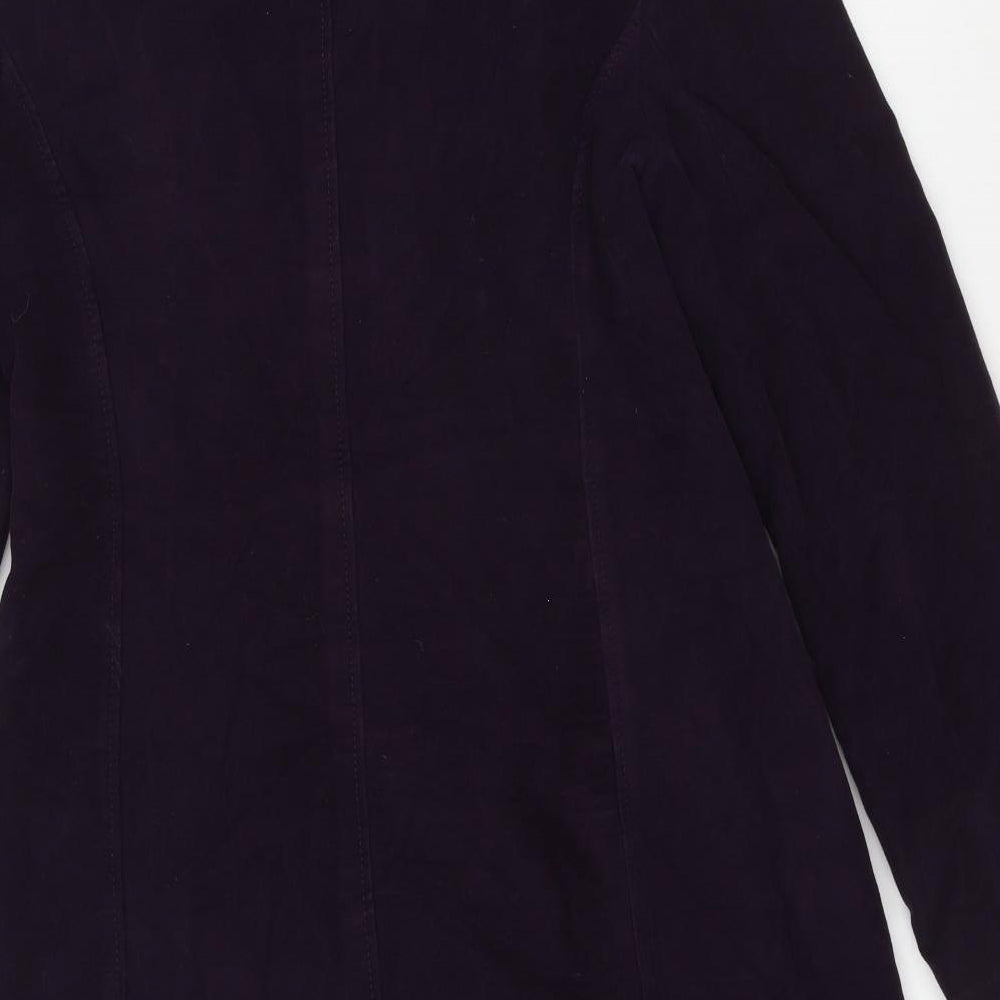 Laura Ashley Womens Purple Pea Coat Coat Size 12 Button