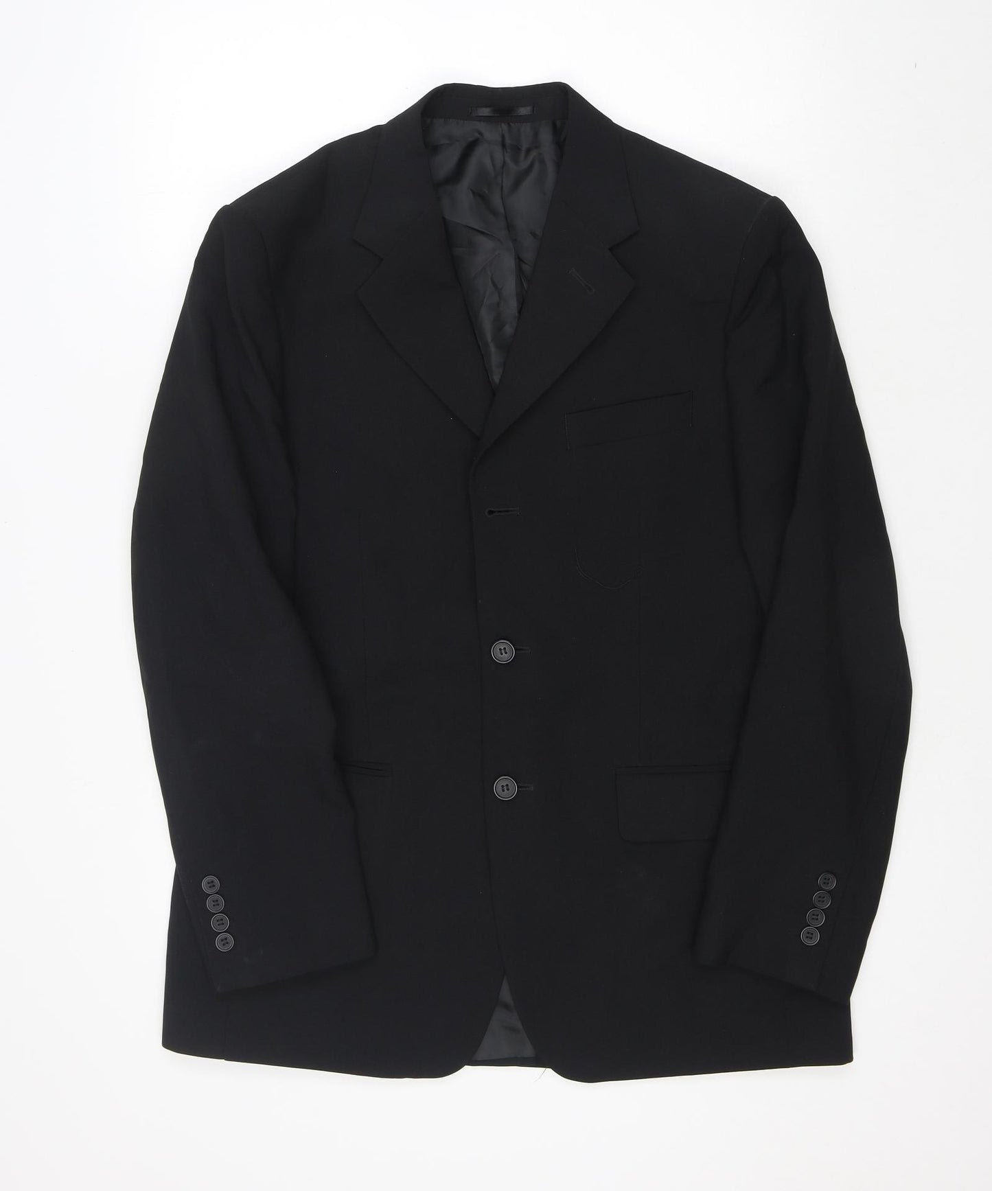 George Mens Black Polyester Jacket Suit Jacket Size 38
