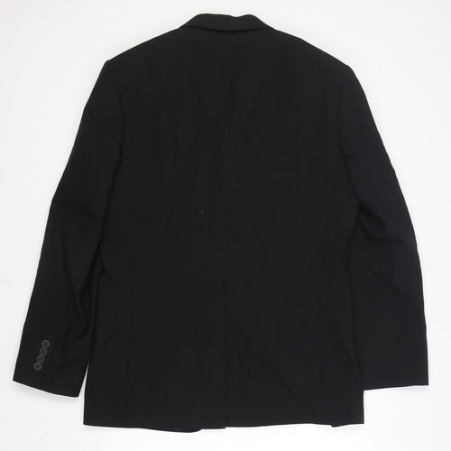 George Mens Black Polyester Jacket Suit Jacket Size 38