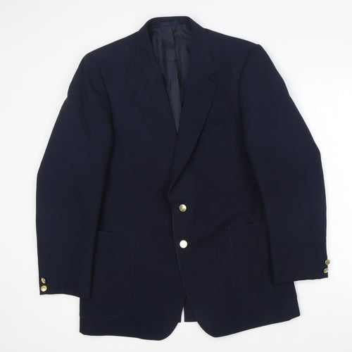 Preworn Mens Blue Polyester Jacket Suit Jacket Size M