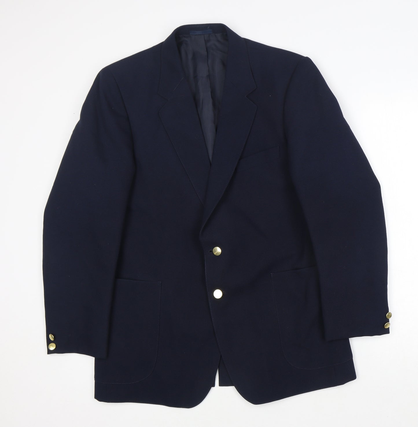 Preworn Mens Blue Polyester Jacket Suit Jacket Size M