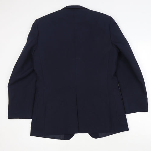 Preworn Mens Blue Polyester Jacket Suit Jacket Size M