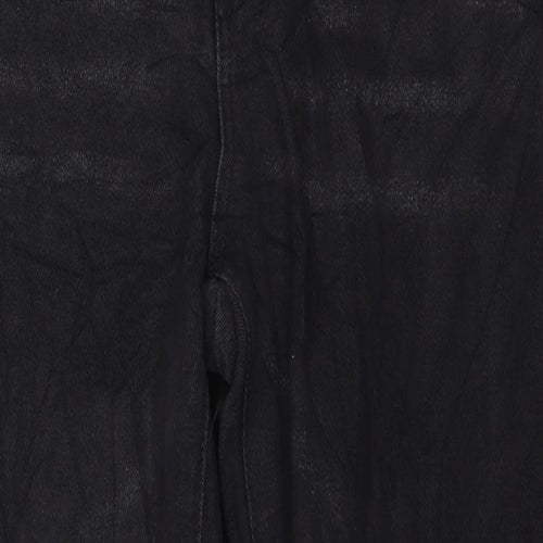 SheIn Womens Black Cotton Straight Jeans Size L L31 in Regular Zip - Washed look